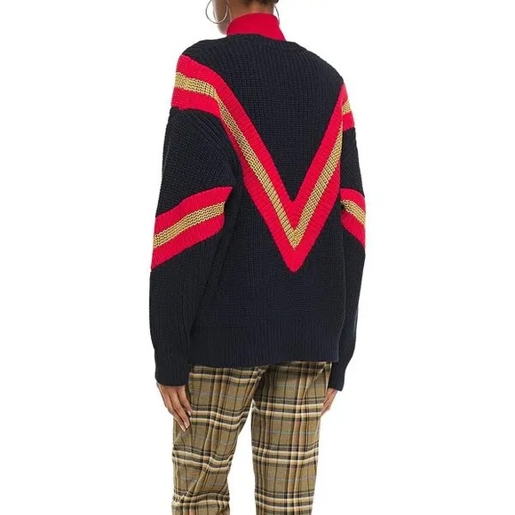 RAG & BONE Leon Oversized Striped Ribbed Cotton-Blend Sweater - Picture 2 of 7